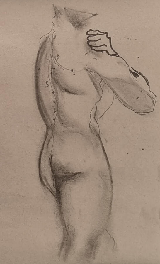Pen and Charcoal on Paper, 5 Minutes